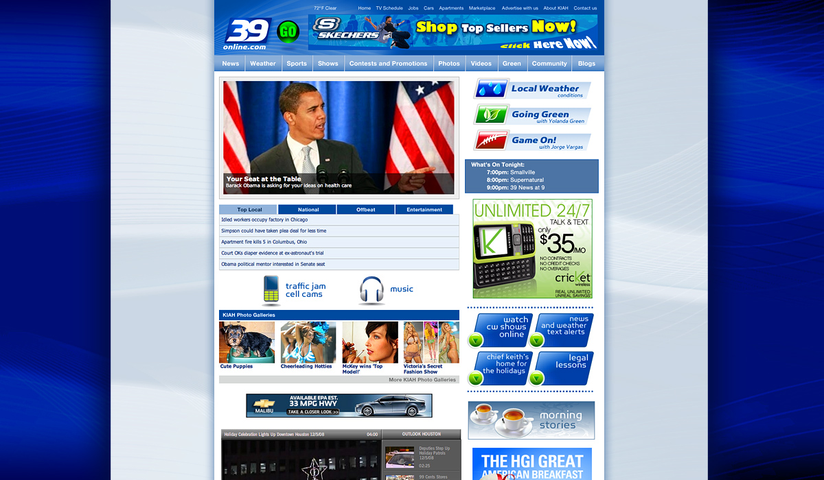 Television Station Website Layout