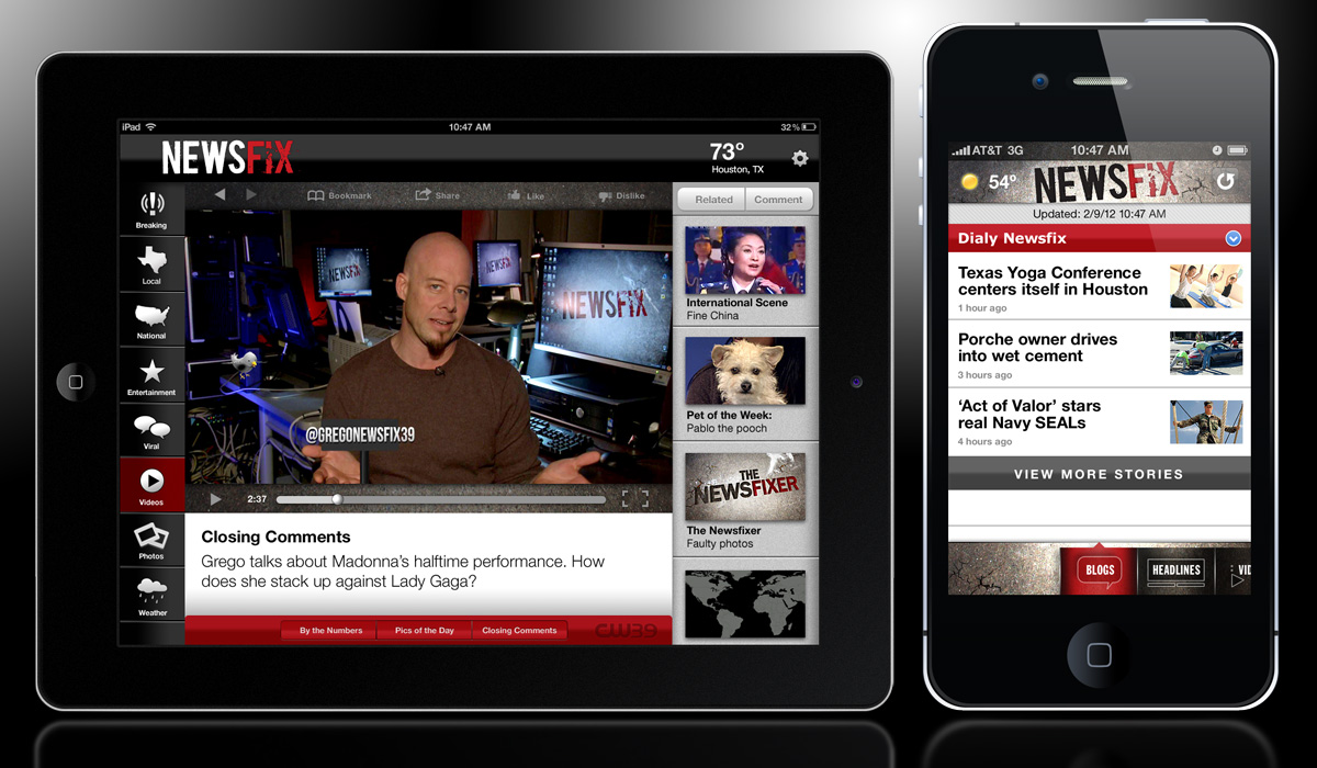 Television Station App Layout